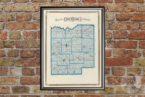 Vintage Dubois County In Map 1876 Old Indiana Map Etsy Vintage Dubois County In Map 1876 Old Indiana Map Etsy