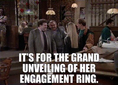 Yarn It S For The Grand Unveiling Of Her Engagement Ring Cheers Yarn It S For The Grand Unveiling Of Her Engagement Ring Cheers