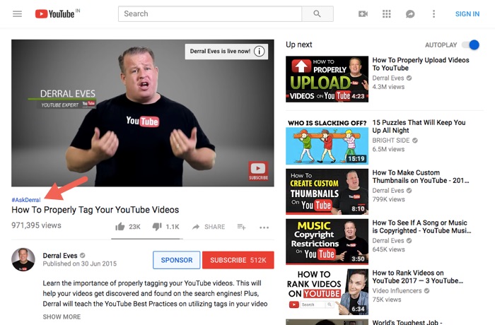 Youtube Hashtags